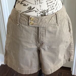 2/ $12 Eddie Bauer Tan Beige khaki shorts with front and back pockets Sz 8